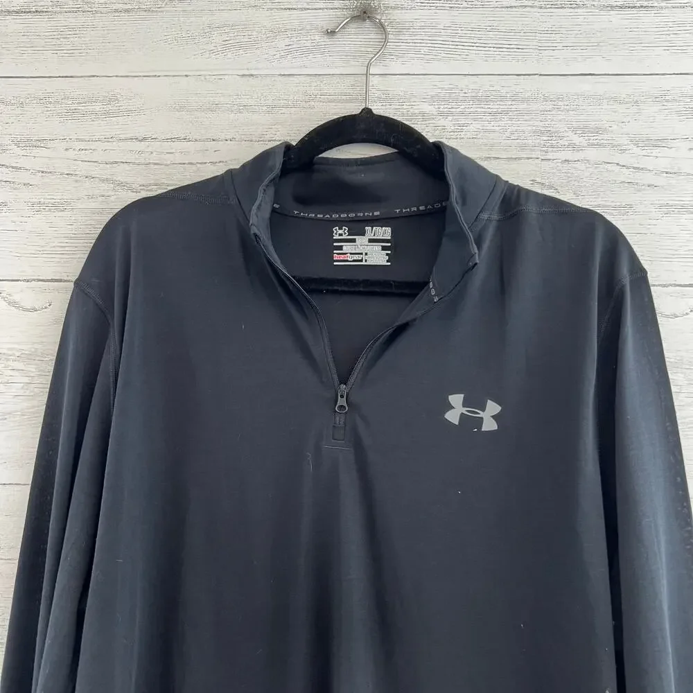 Under Armour Black Long Sleeve Heatgear Quarter Zip Soze XL